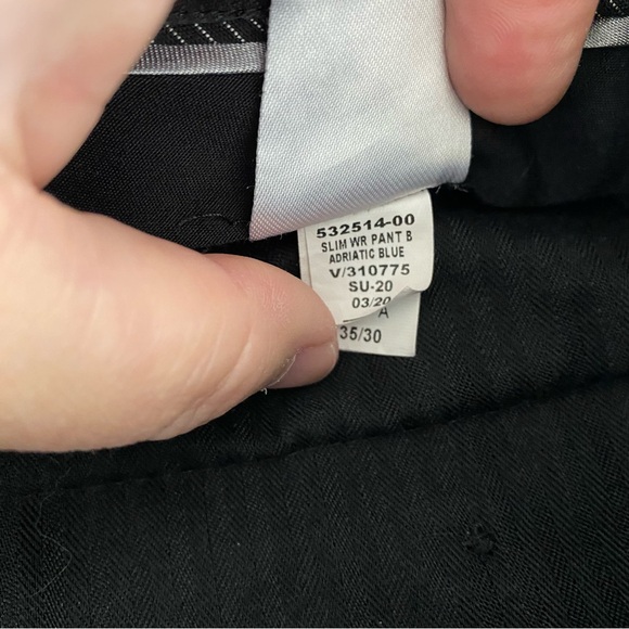 Banana Republic factory slim fit wrinkle resistant texture pant Adriatic Blue - Picture 8 of 9